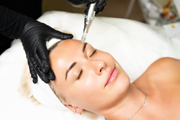 Woman receiving skin rejuvenating treatment at a MedSpa