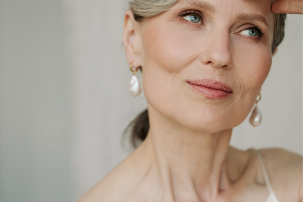 Mature woman with clear, beautiful skin